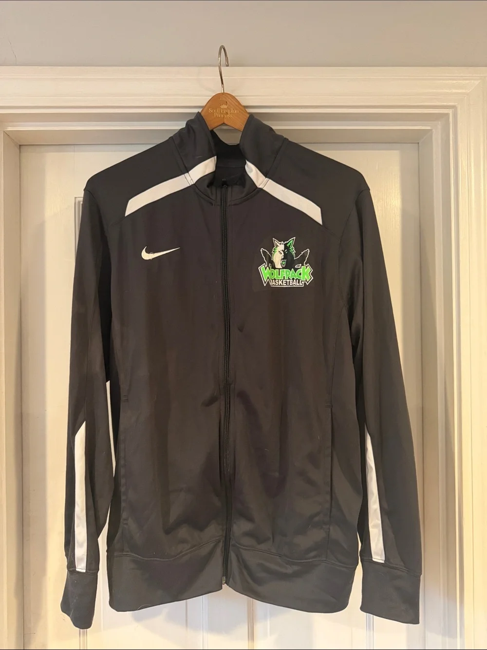 Nike Black & White Wolfpack Basketball Track Jacket